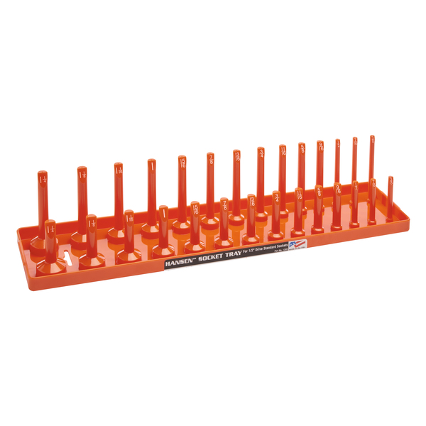 Hansen Fractional Socket Tray for 1/2" Drive Sockets, Orange 1205